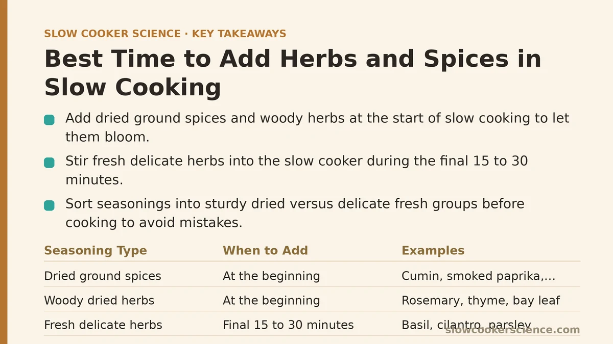 Best Time to Add Herbs and Spices in Slow Cooking
