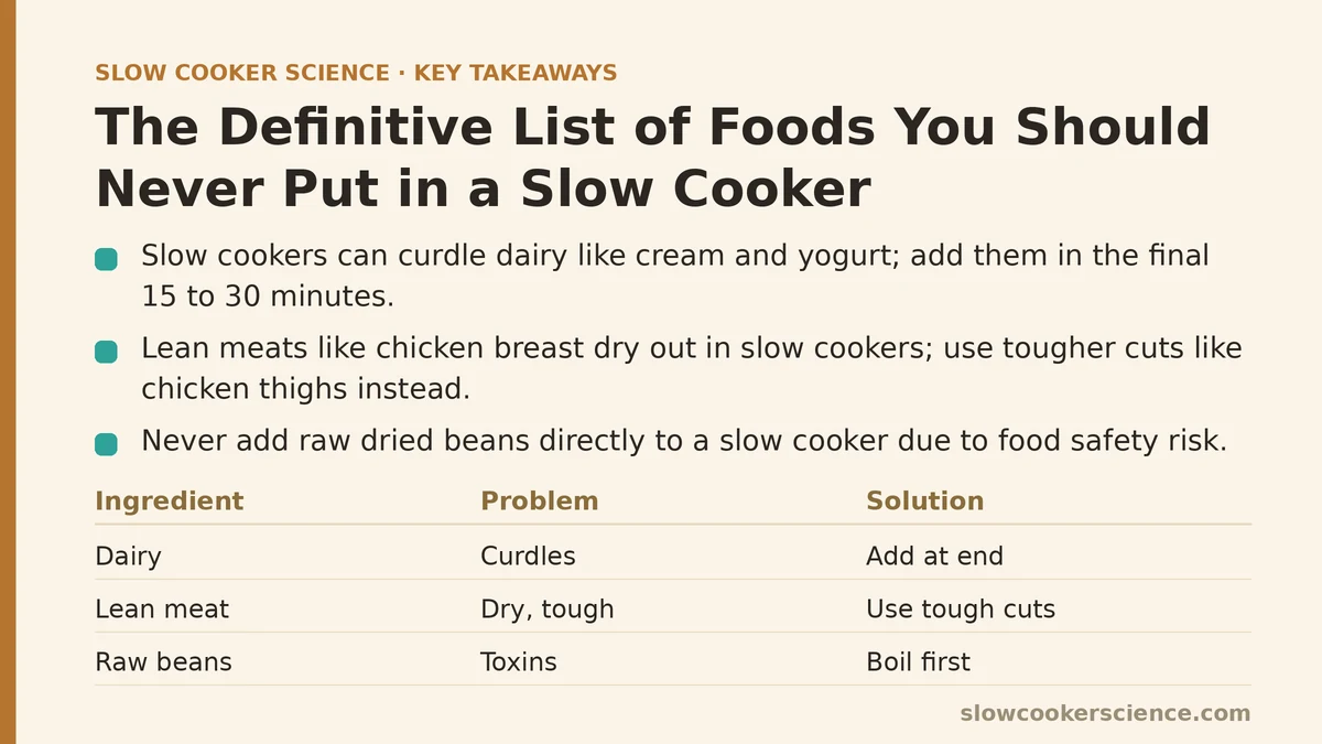 The Definitive List of Foods You Should Never Put in a Slow Cooker