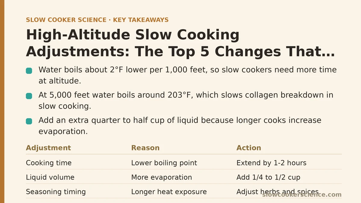 High-Altitude Slow Cooking Adjustments: The Top 5 Changes That Matter