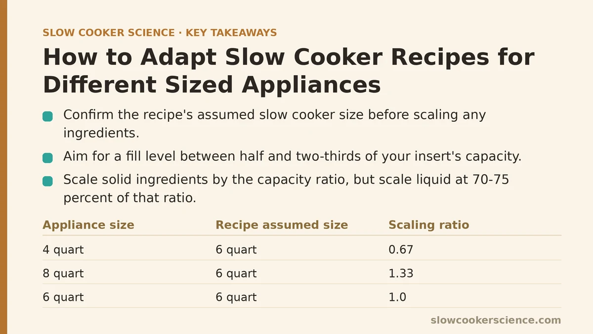 How to Adapt Slow Cooker Recipes for Different Sized Appliances