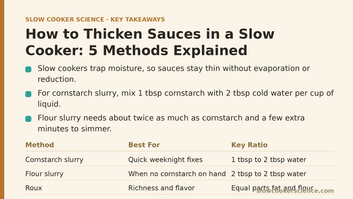 How to Thicken Sauces in a Slow Cooker: 5 Methods Explained