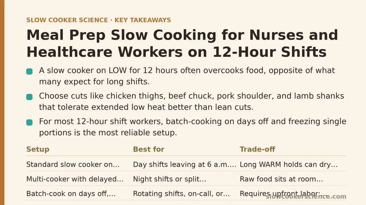 Meal Prep Slow Cooking for Nurses and Healthcare Workers on 12-Hour Shifts