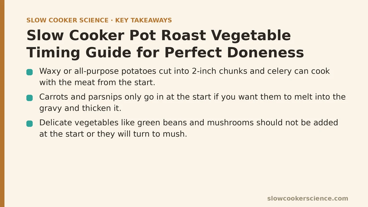 Slow Cooker Pot Roast Vegetable Timing Guide for Perfect Doneness