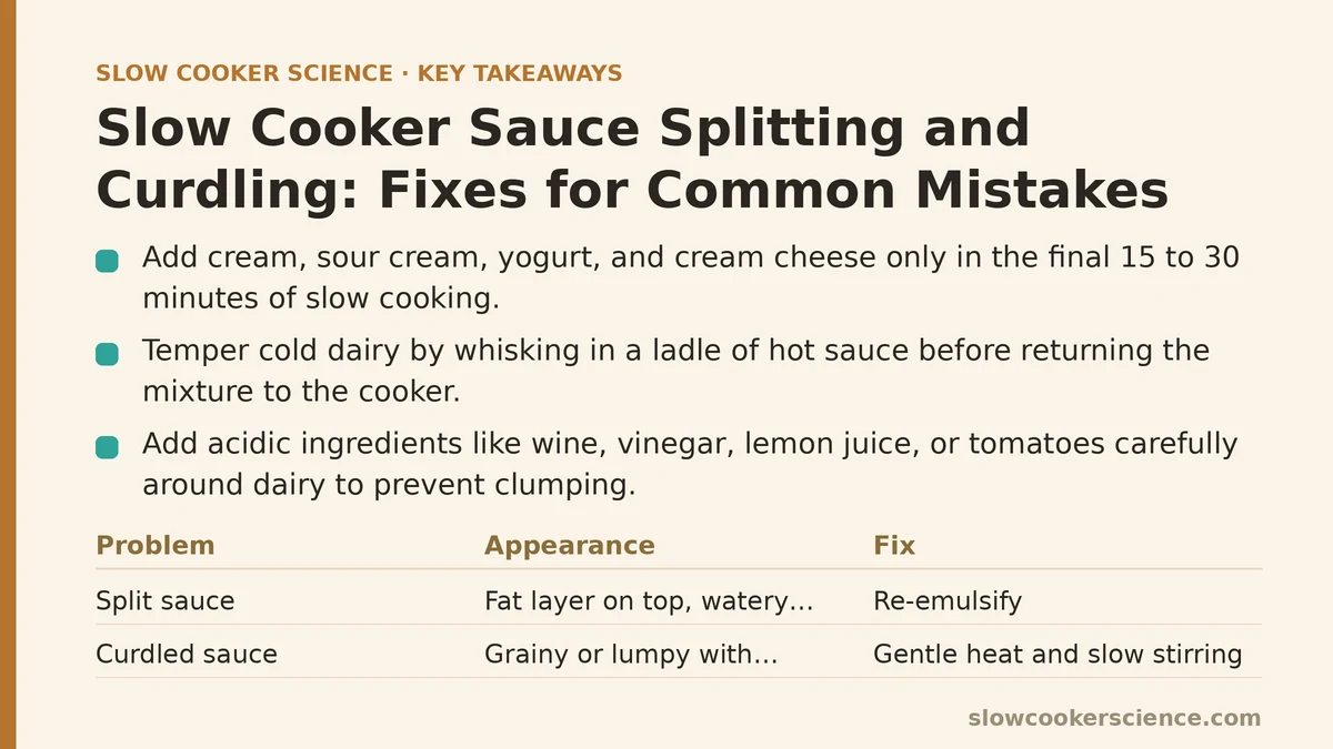 Slow Cooker Sauce Splitting and Curdling: Fixes for Common Mistakes